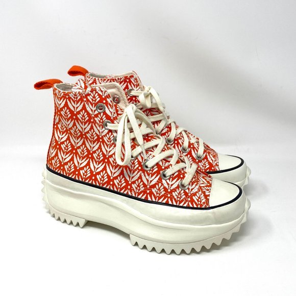 Converse Platform Sneaker Women 171922C RUN STAR HIKE HI Bright Poppy Red Canvas - Picture 2 of 10